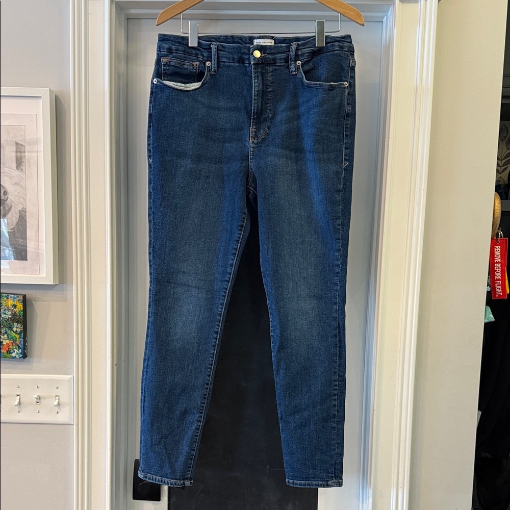 Good American Dark Blue Skinny Jeans Size 14/32